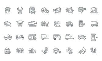 Automotive icon set . Automotive pack elements for infographic web. with trend color vector