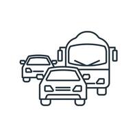 cars and bus icons symbol elements for infographic web vector