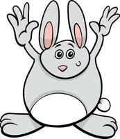 funny cartoon rabbit or bunny animal character vector