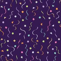 Flat Confetti and Party Streamers Seamless Pattern vector