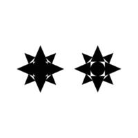 Two black and white star shapes with a white background vector