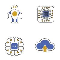 Four icons depicting different types of technology vector