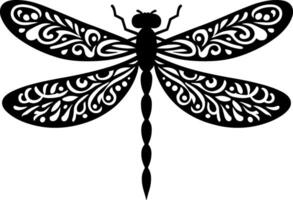 Decorative Dragonfly Silhouette Design vector