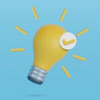 The light bulb is full of ideas and creative thinking, analytical thinking for processing. 3D illustration vector