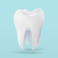 Tooth white, 3D illustration of tooth on a light background. illustration vector