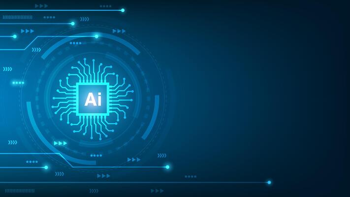 Artificial intelligence cybernetic circuit, high technology to create artificial intelligence AI concept, illustration