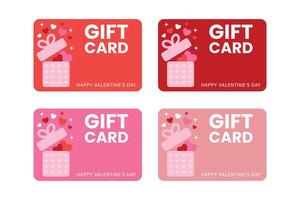 Set of colorful gift certificates for Valentine's Day. vector
