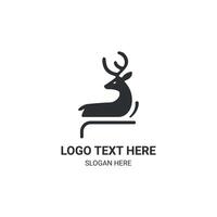 Minimalist deer shape logo design vector