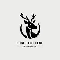 Deer head logo with clean lines vector