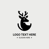 Deer icon in modern minimalist silhouette style vector