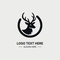 Deer minimalist icon for branding template vector