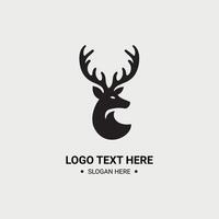 Deer outline logo for branding concepts vector