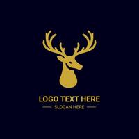 Deer emblem in minimalist silhouette vector