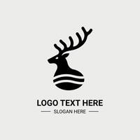 Minimalist deer logo design for templates vector