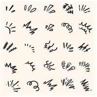 Radial line rays With illustration style doodle vector