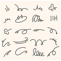Line movement element With illustration style doodle vector
