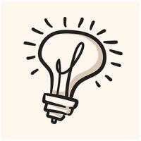Light bulb With illustration style doodle and line art vector