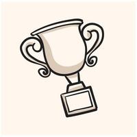 thropy With illustration style doodle and line art vector