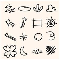 Child's Doodle Set with background cream vector