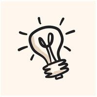 Light bulb idea With illustration style doodle vector