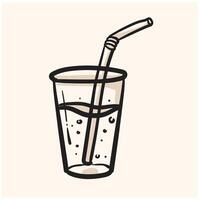 Soft drink With illustration style doodle and line art vector