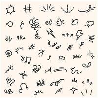 Sketch line elements With illustration style doodle vector
