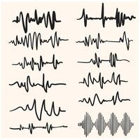 Sound waves With illustration style doodle vector