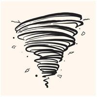 Tornado With illustration style doodle and line art vector