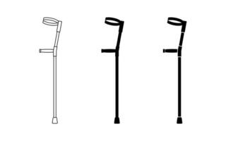 forearm or elbow crutch icon set vector