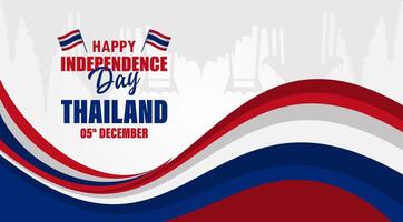 thailand independence day background. with flag in wave for banner vector