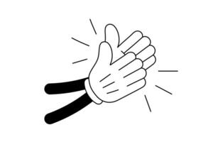 Applause gesture illustration. Clapping hands symbol for cheering or congratulations. High five concept. Isolated design celebrating success or encouragement vector