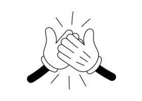 Clapping hands icon. Applause gesture symbolizing cheer, celebration, or support. High five concept ideal for congratulatory designs or motivational themes vector