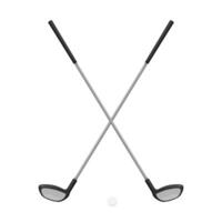 Crossed Golf Clubs Icon Cartoon Color Illustration vector