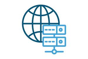 Web server icon. line icon style. icon related to IT. network elements illustration vector