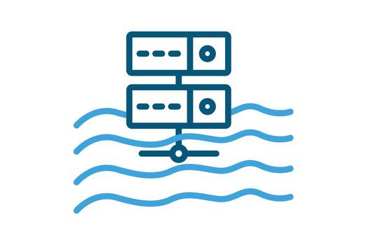 datos lago icono. línea icono estilo. icono relacionado a él. eso arquitectura elementos ilustración vector