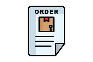 Order icon. colored outline icon style. document with product. icon related to procurement. procurement management elements illustration vector