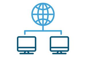 Network icon. line icon style. icon related to IT. IT architecture elements illustration vector