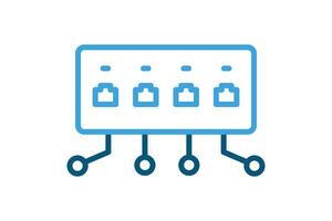Network switch icon. line icon style. icon related to IT, network. IT architecture elements illustration vector