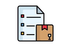 Inventory icon. colored outline icon style. document with product. icon related to procurement. procurement management elements illustration vector