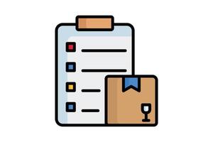 Procurement icon. colored outline icon style. checklist with product. icon related to procurement. procurement management elements illustration vector
