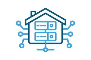 Data warehouse icon. line icon style. icon related to IT. network elements illustration vector