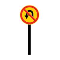 U-turn prohibited icon vector