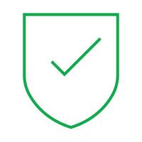 check mark icon in a shield vector