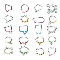 A set of speech bubbles with different shapes vector