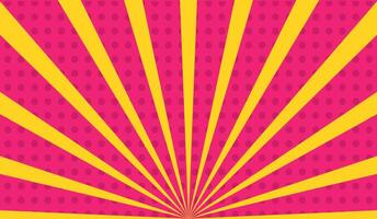 A pink and yellow background with a sunburst pattern vector