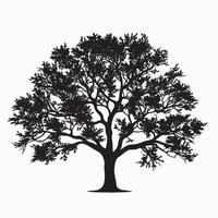 Silhouette of Oak Tree for Rustic Logos vector