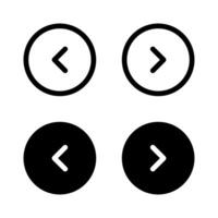 Previous and next round buttons for app. Left and right sign symbol vector