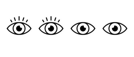 Eye, vision icon set isolated on white background. View, watch sign symbol vector