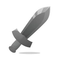 Sword made from Steel metal flat art design illustration with simple shape perfect for fantasy game item asset vector