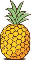 pineapple with white background. Vegetable illustration vector